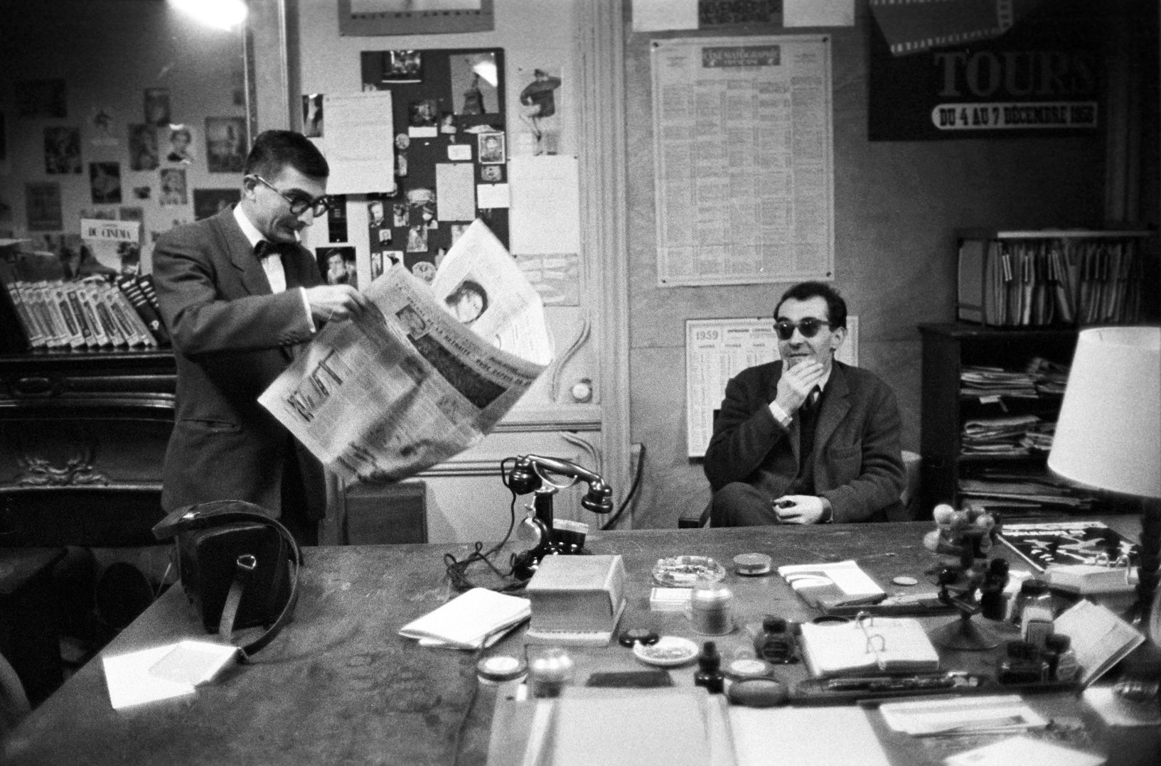 Chabrol and Godard at Cahiers du cinema