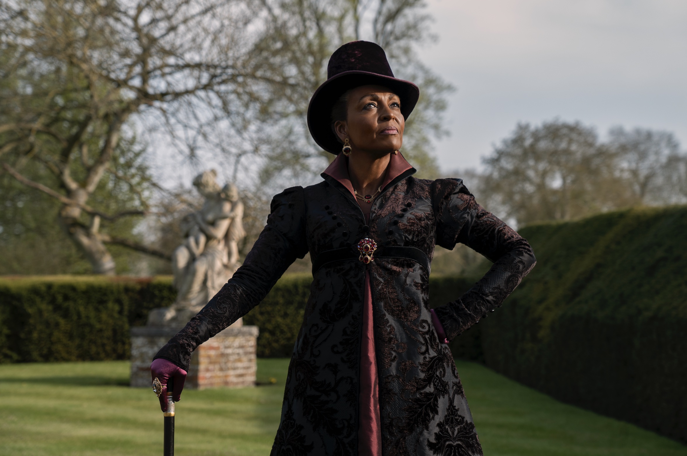 Queen Charlotte Cast on Netflix - Adjoa Andoh as Lady Agatha Danbury