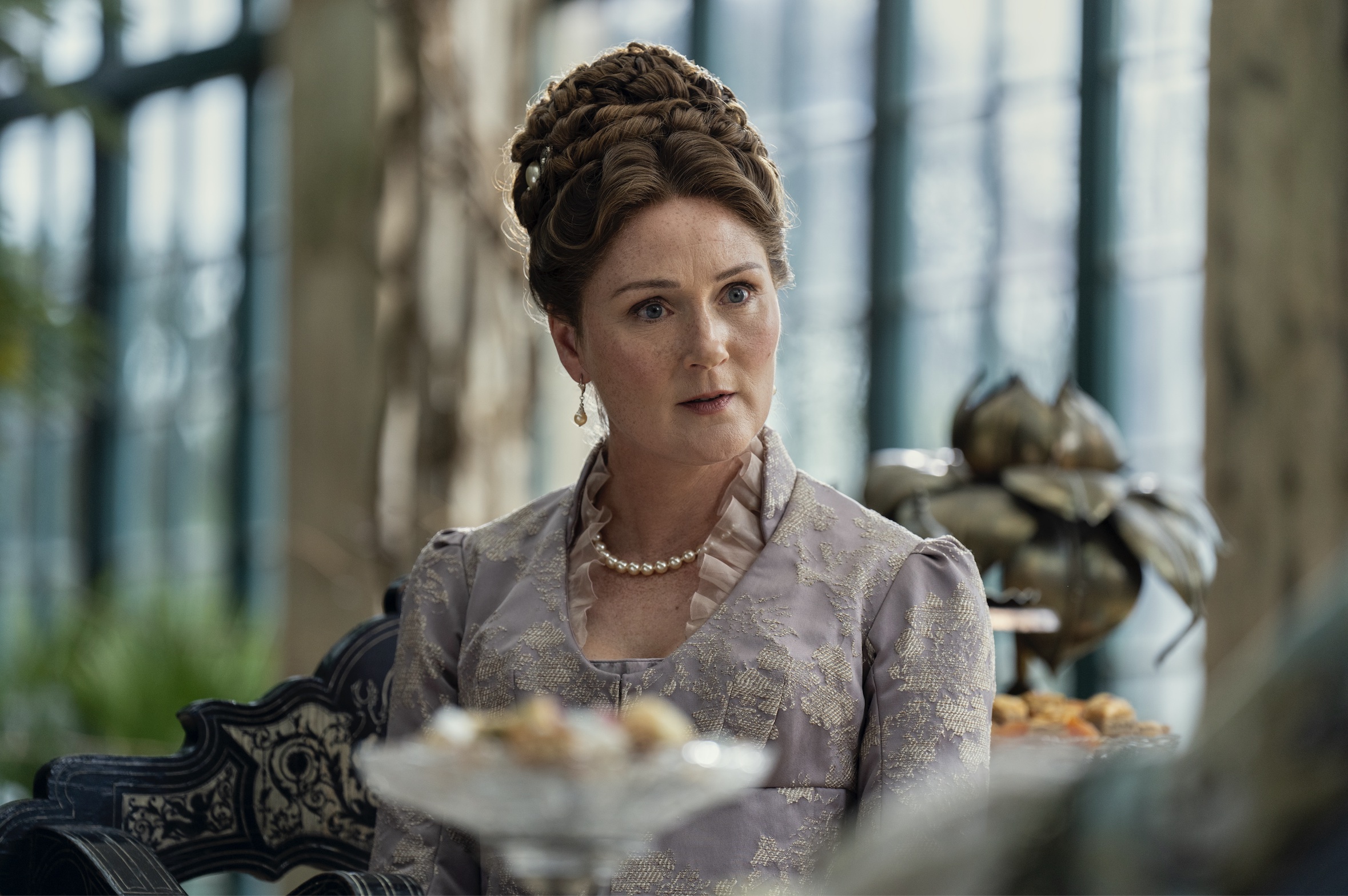 Queen Charlotte Cast on Netflix - Ruth Gemmell as Lady Violet Ledger Bridgerton